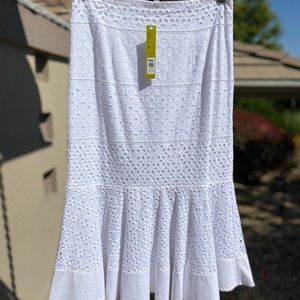 Gianni Bini White Lace Eyelet Skirt